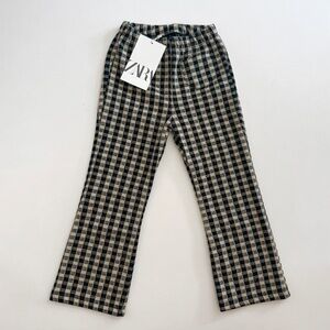 Zara Kids Black and Tan Checkered Trousers